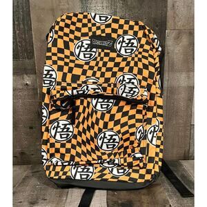 17" Orange and Black Checkered Kanji Dragonball Z Backpack